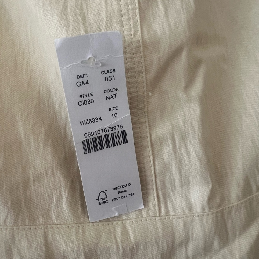 NWT Pleated drop-waist dress in crinkle cotton blend - Picture 7 of 8